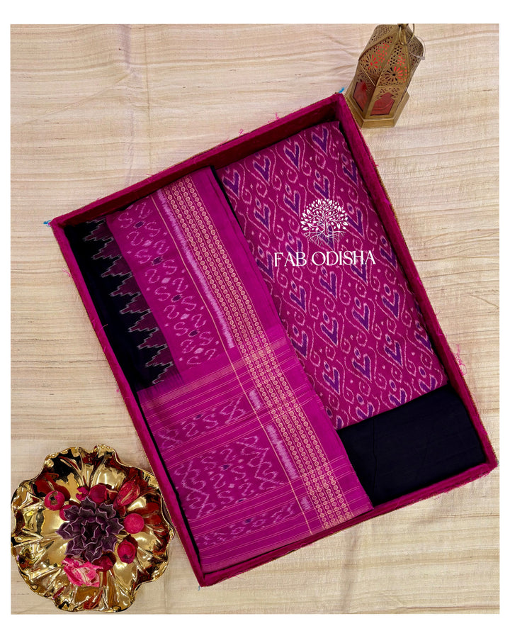 SAMBALPURI DOUBLE IKAT HANDWOVEN COTTON DRESS MATERIAL SET
