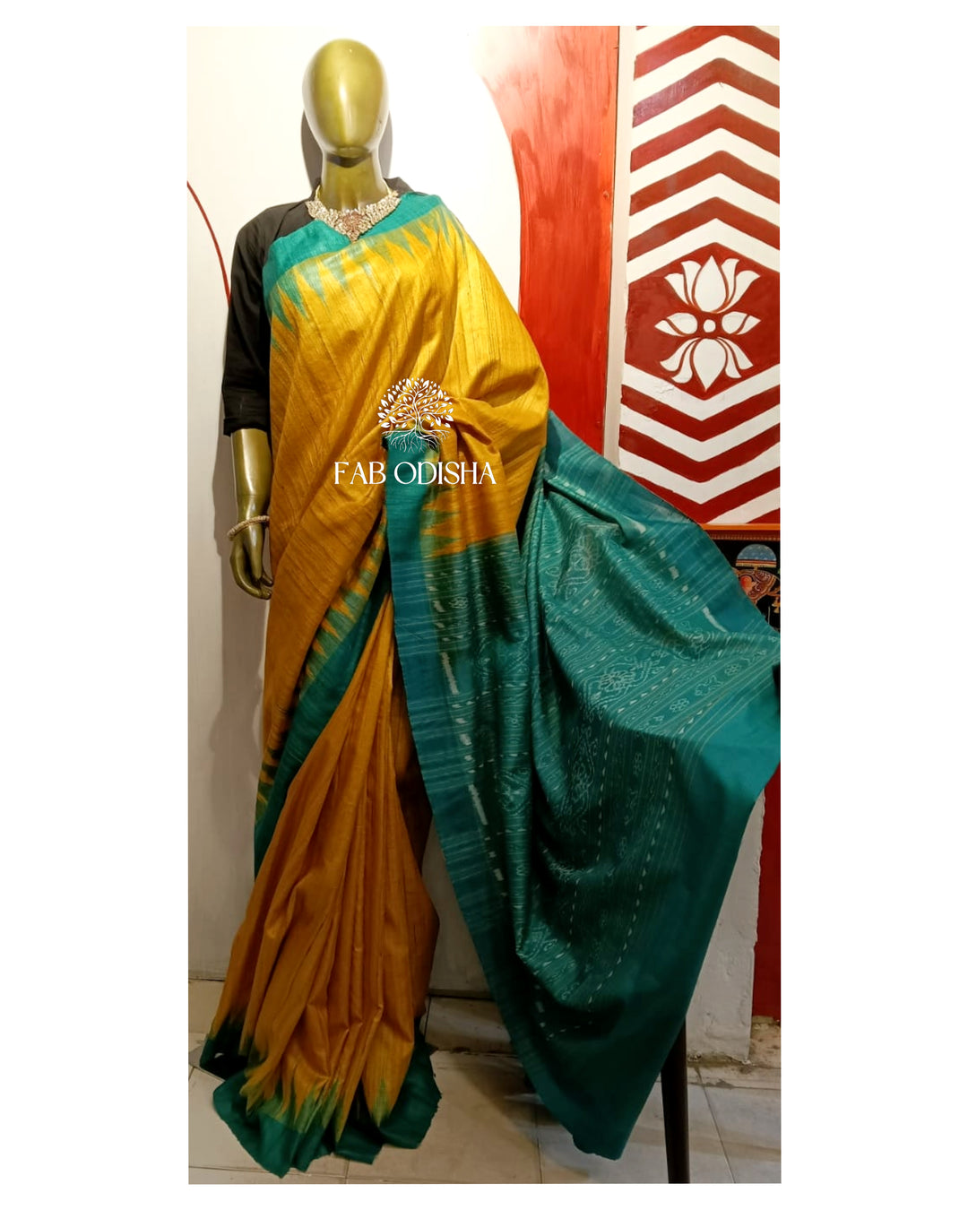 MELLOW-YELLOW GICHA TUSSAR SILK SAREE