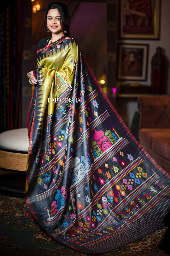 MASTER WEAVE - TAJ MAHAL FINE TUSSAR HANDWOVEN SILK SAREE