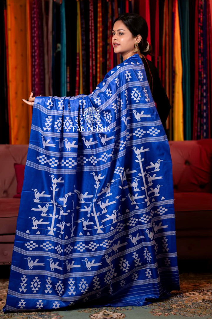 NEELAMBARI HERITAGE MASTER WEAVE DOLABEDI SUPER FINE TUSSAR SILK SAREE