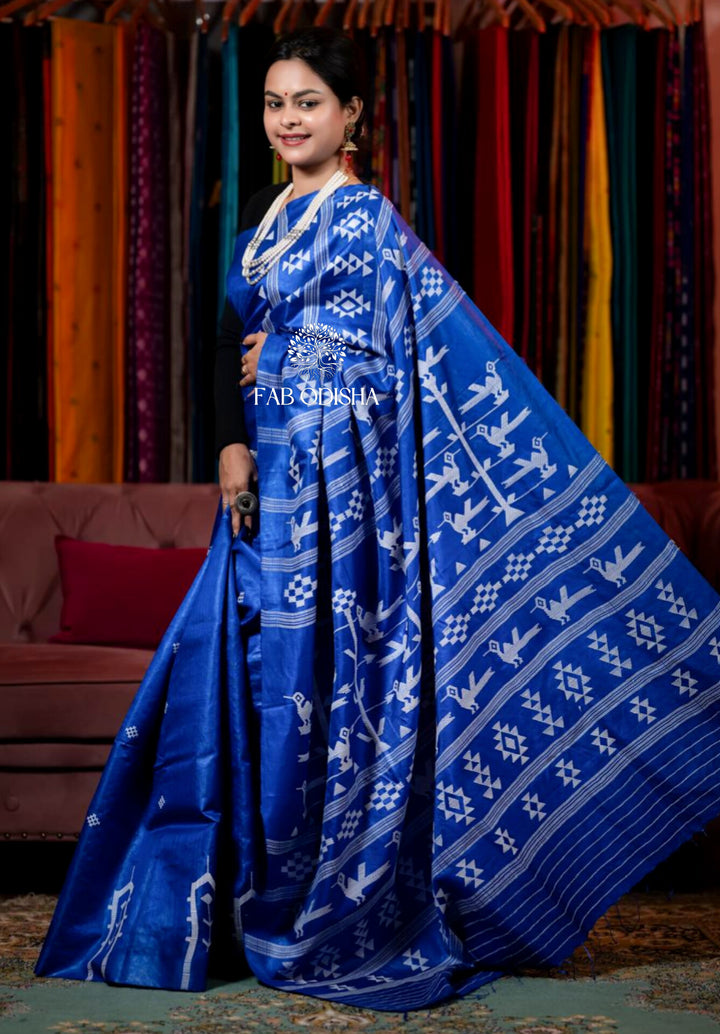 NEELAMBARI HERITAGE MASTER WEAVE DOLABEDI SUPER FINE TUSSAR SILK SAREE