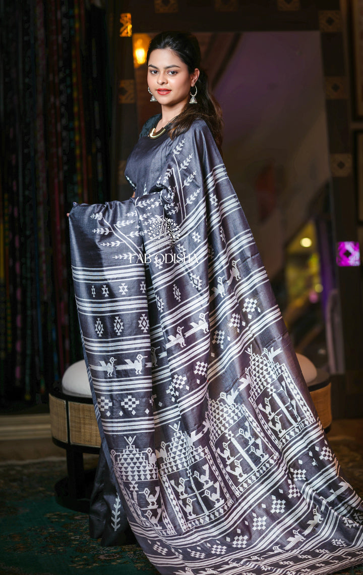 HERITAGE MASTER WEAVE DOLABEDI SUPER FINE TUSSAR SILK SAREE