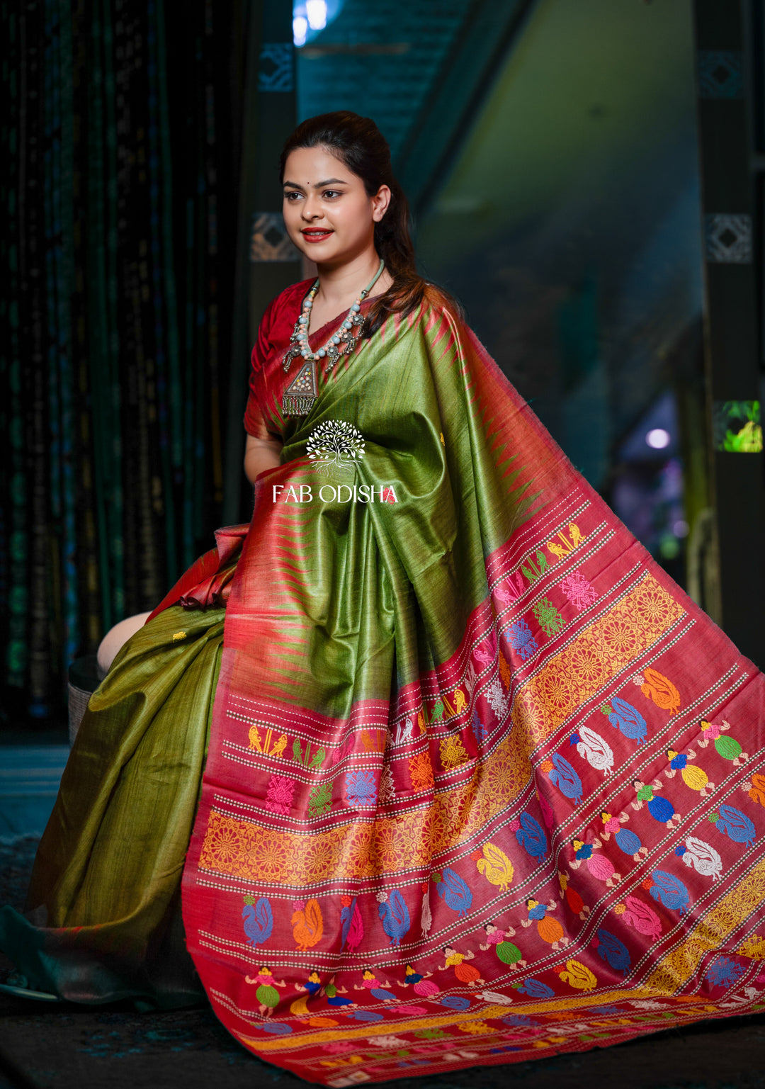 "SAVAAN-DE- BAHAR" LUXURIOUS SUPER FINE TUSSAR SAREE
