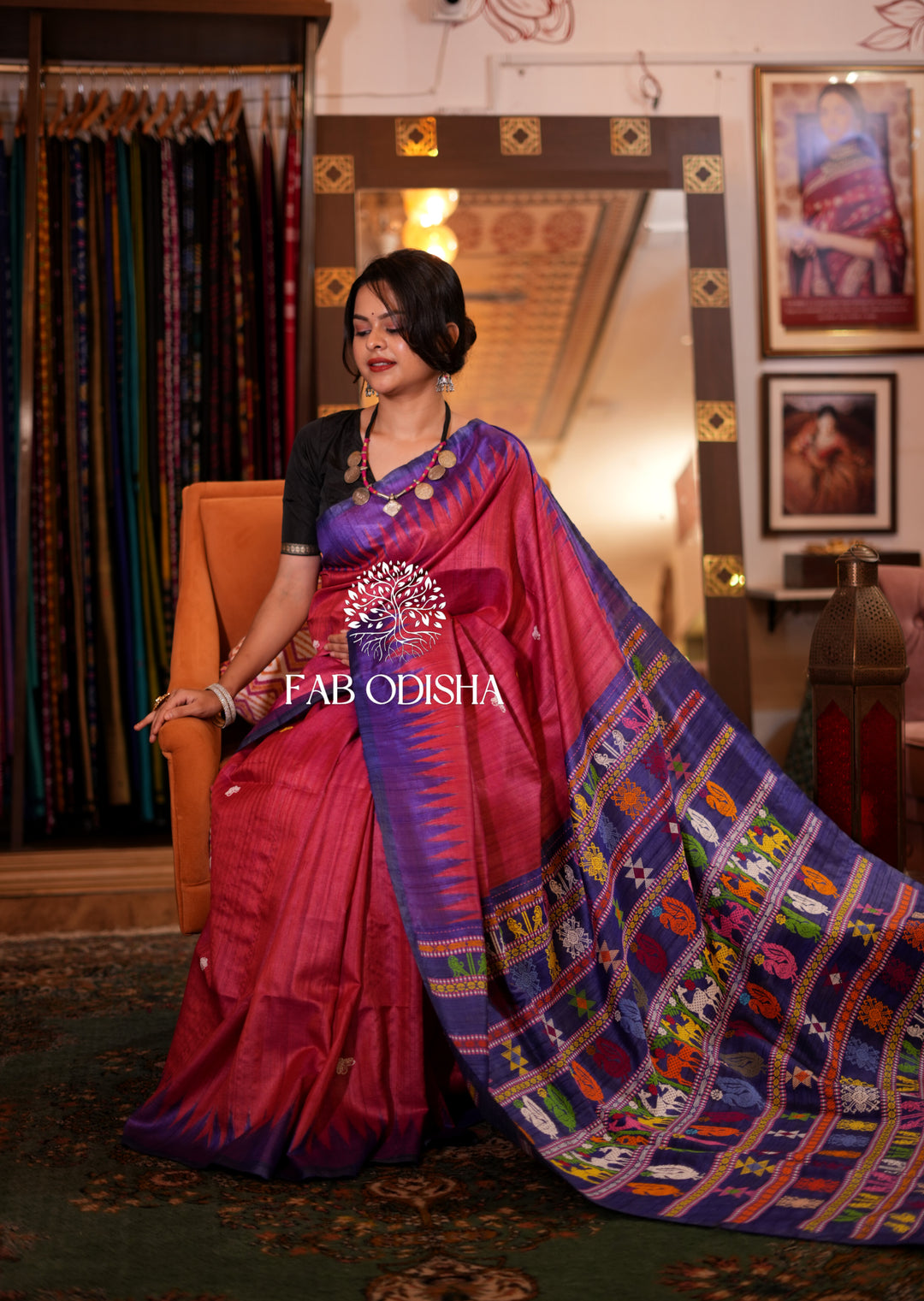 RAAS-LEELA PREMIUM JACQUARD HAND-WOVEN FINE TUSSAR SILK SAREE