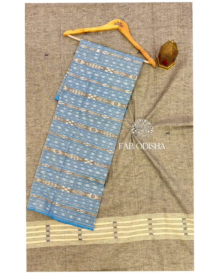 BLUE-GREY IKAT COTTON DRESS MATERIAL