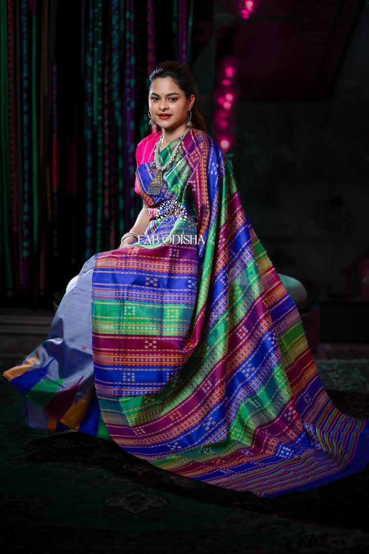 DOUBLE ANCHAL BERHAMPURI PATTA SILK SAREE
