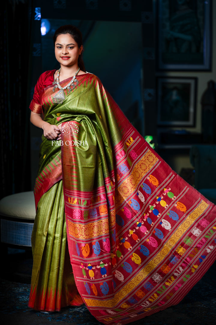 "SAVAAN-DE- BAHAR" LUXURIOUS SUPER FINE TUSSAR SAREE