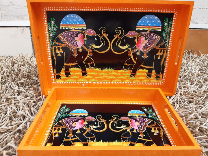 SET OF 2 Large & Medium  GAJARAJ TRAYS
