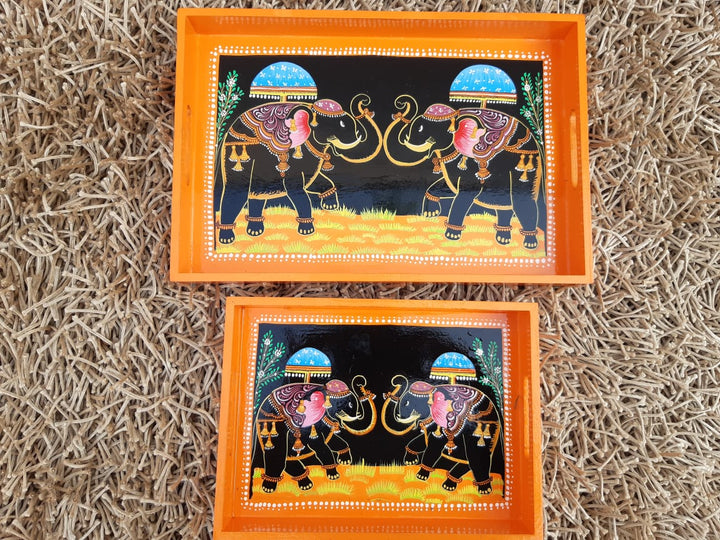 SET OF 2 Large & Medium  GAJARAJ TRAYS