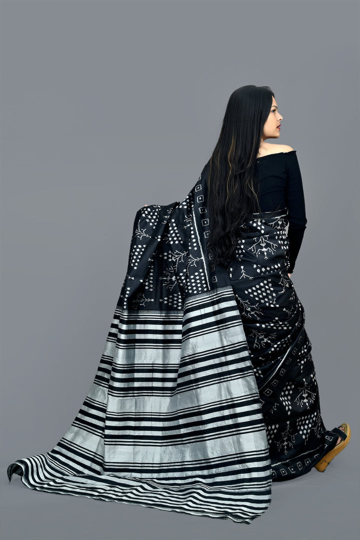 ROOPA JHOOTI BLACK ELITE MULBERRY SILK SAREE