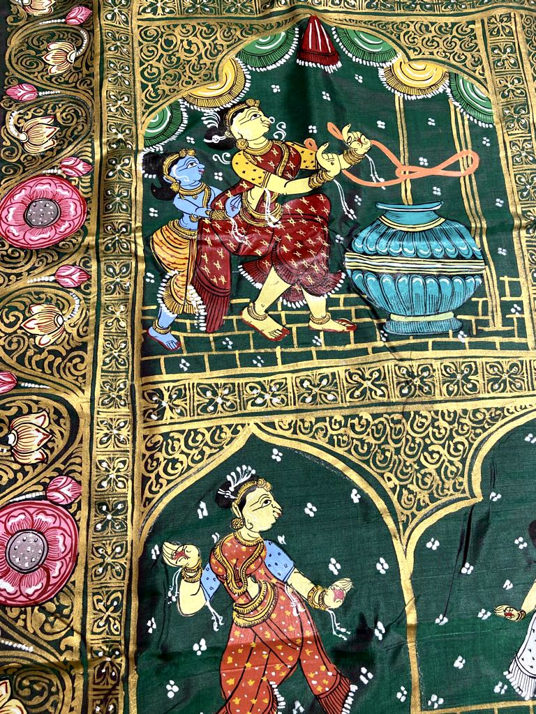 KRISHNA KATHA PURE SILK PATTACHITRA SAREE