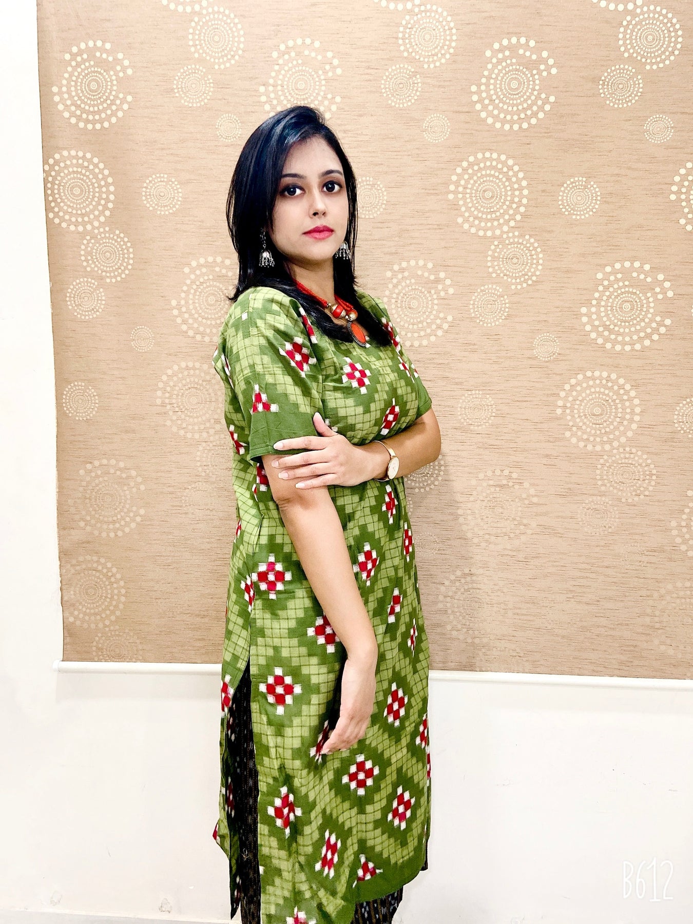 Mehendi Green Handwoven Sambalpuri Cotton Unstitched Suit with Dupatta  Online FABSL20247 FABANZA