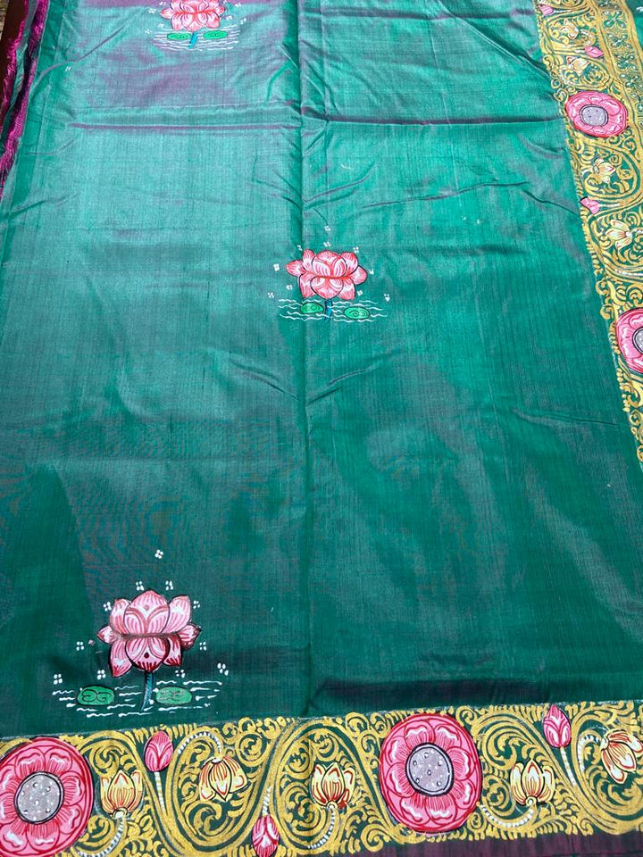 KRISHNA KATHA PURE SILK PATTACHITRA SAREE